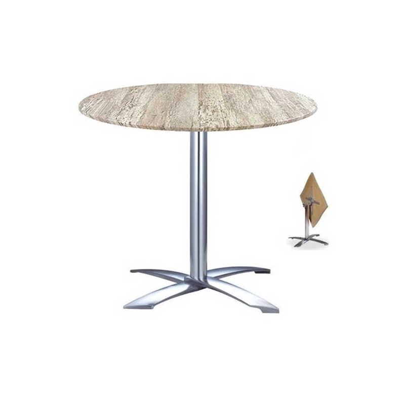 Mesa GATHER, aluminio, abatible, base de 73 cms y tapa 70 cms. Color a elegir.