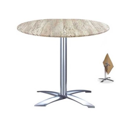 Mesa GATHER, aluminio, abatible, base de 73 cms y tapa 70 cms. Color a elegir.