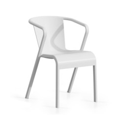 Sillón LUGO, apilable,  polipropileno blanco*