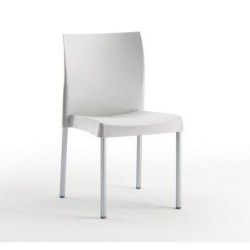 Silla SANDRA, aluminio, polipropileno gris*