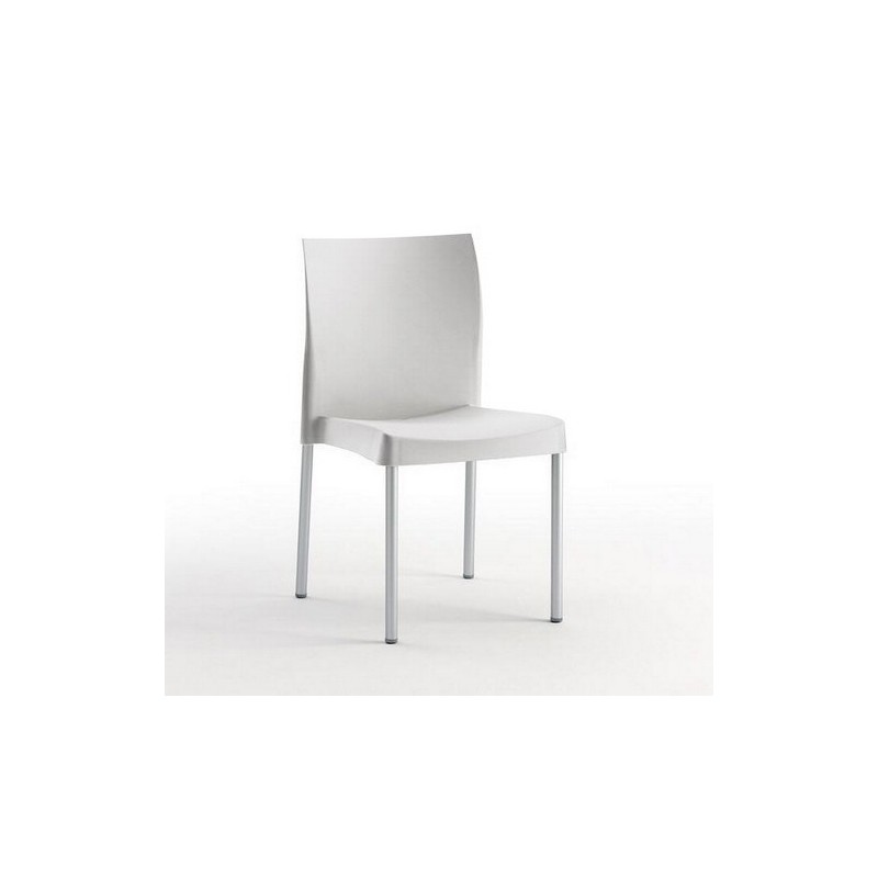 Silla SANDRA, aluminio, polipropileno gris*