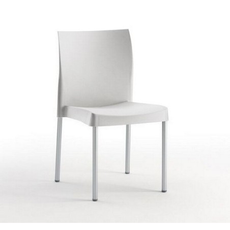 Silla SANDRA, aluminio, polipropileno gris*