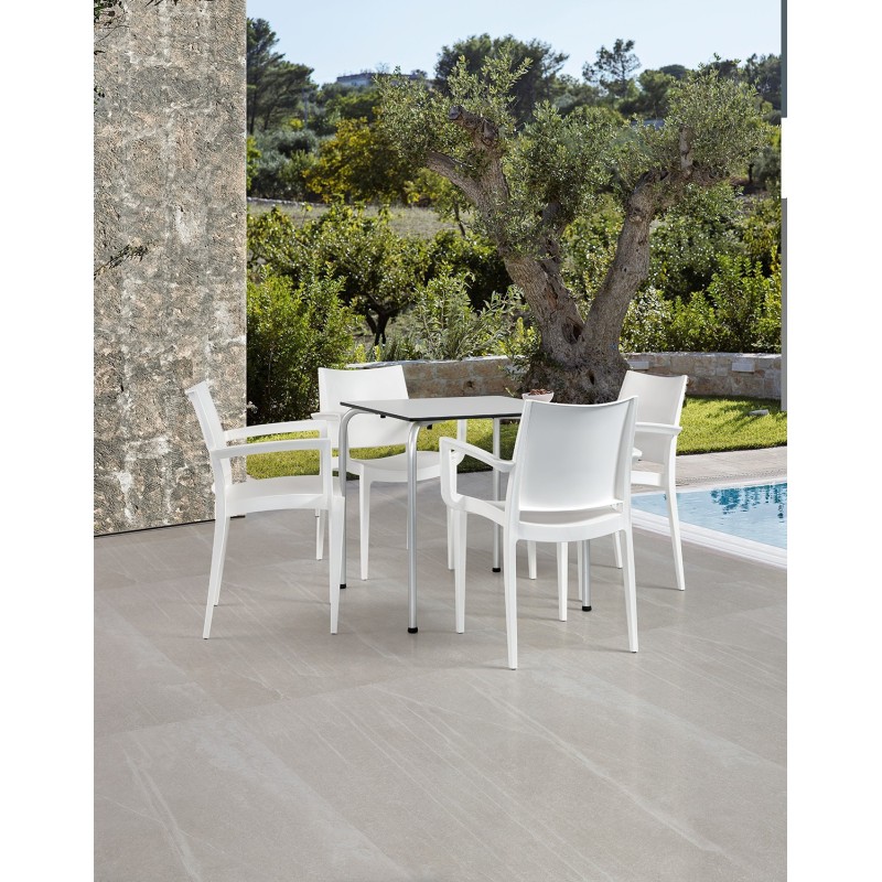 Sillón BEYBE, apilable, polipropileno blanco