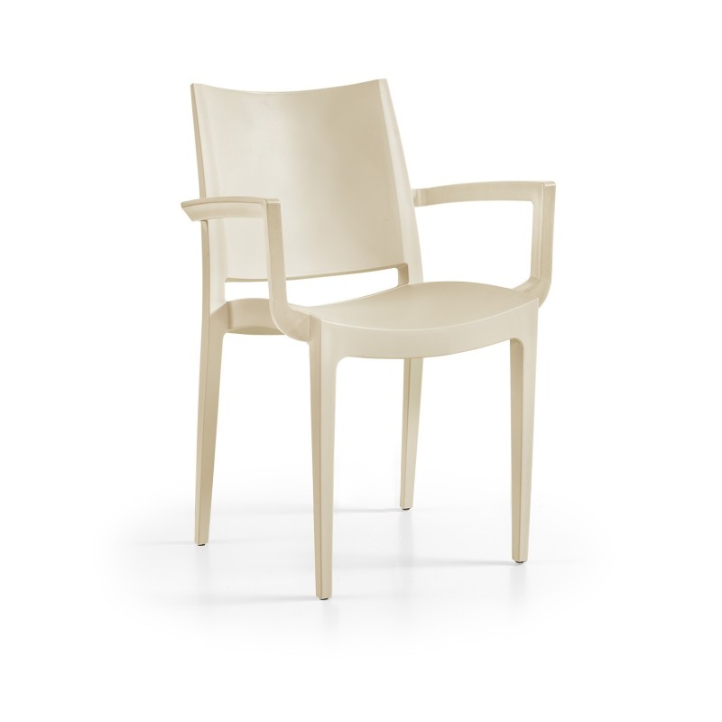 Sillón BEYBE, apilable, polipropileno blanco