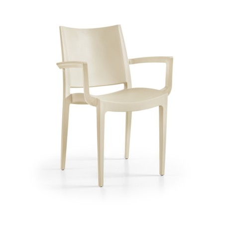 Sillón BEYBE, apilable, polipropileno blanco