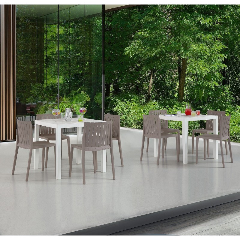 Mesa ODYSSEY, polipropileno blanco, 80 x 80 cms
