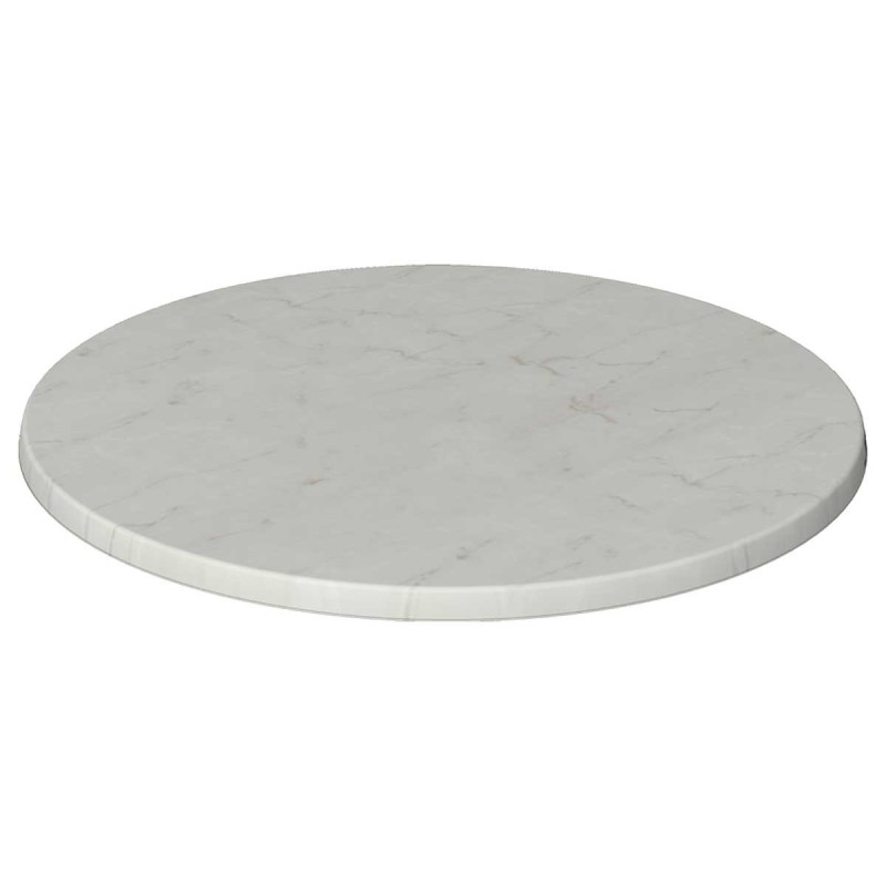 Tablero de mesa Werzalit-Sm, MARMOR BIANCO, 70 cms de diámetro*.