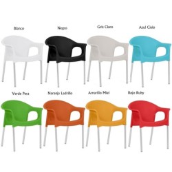 Sillón NILO, aluminio, apilable, polipropileno chocolate* 2