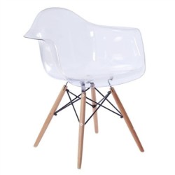 Sillón STAR, madera, policarbonato transparente