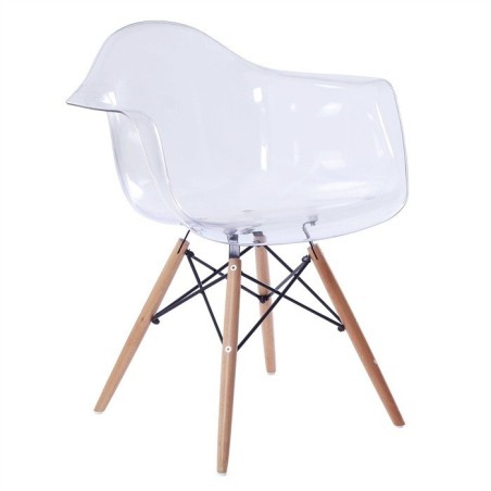 Sillón STAR, madera, policarbonato transparente