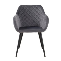 Sillón ROLANDO, metal, tapizado velvet 21 gris oscuro 2