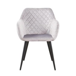 Sillón ROLANDO, metal, tapizado velvet 13 gris claro 2