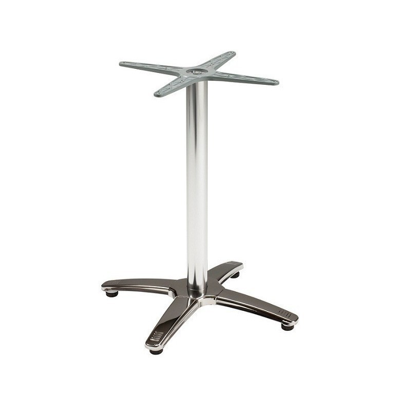 Mesa ROMA, aluminio, 4 radios, base de 70 cms y tapa 60 x 60 cms. Color a elegir.