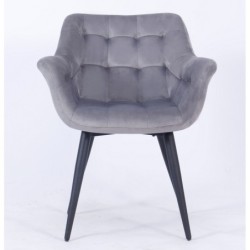 Sillón FABIO, metal, tapizado velvet 19 gris 2