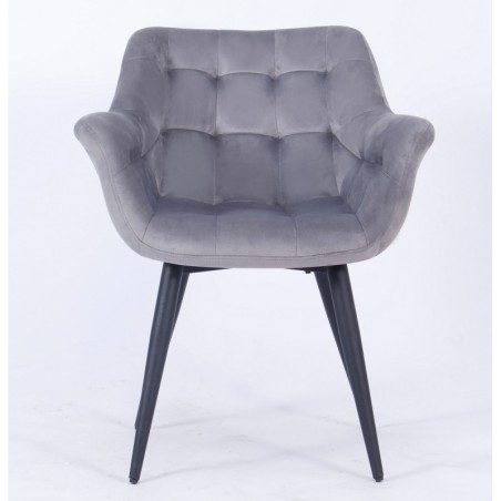 Sillón FABIO, metal, tapizado velvet 19 gris