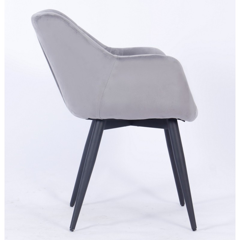 Sillón FABIO, metal, tapizado velvet 19 gris