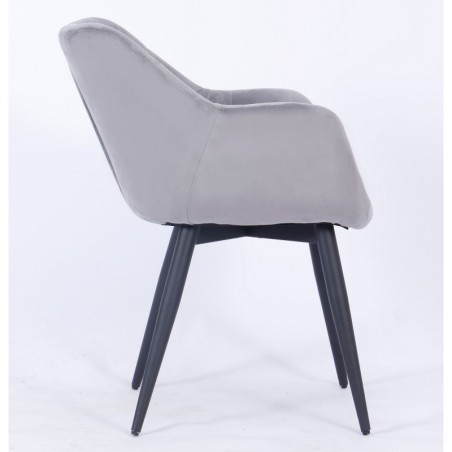 Sillón FABIO, metal, tapizado velvet 19 gris
