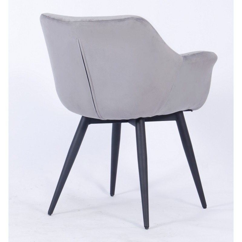 Sillón FABIO, metal, tapizado velvet 19 gris