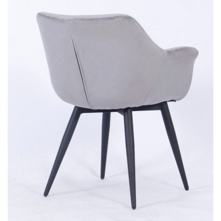 Sillón FABIO, metal, tapizado velvet 19 gris