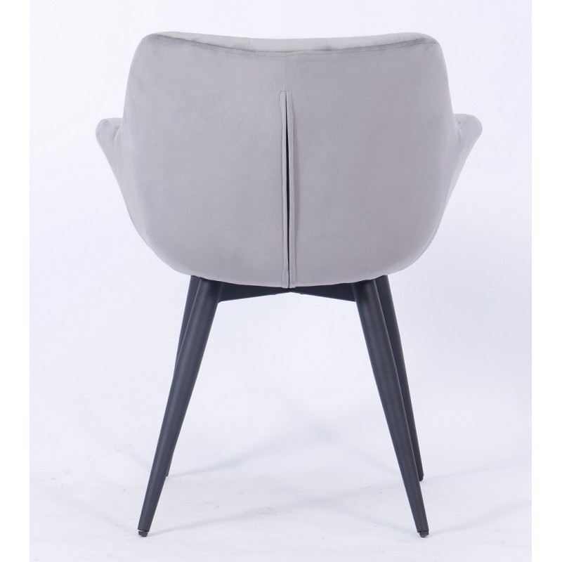 Sillón FABIO, metal, tapizado velvet 19 gris