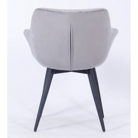 Sillón FABIO, metal, tapizado velvet 19 gris