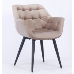 Sillón FABIO, metal, tapizado velvet 8 marrón visón