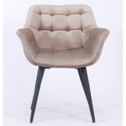 Sillón FABIO, metal, tapizado velvet 8 marrón visón 2