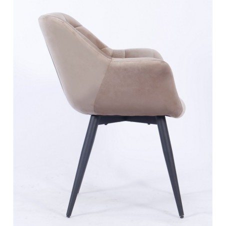 Sillón FABIO, metal, tapizado velvet 8 marrón visón