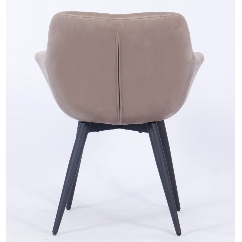 Sillón FABIO, metal, tapizado velvet 8 marrón visón