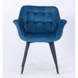 Sillón FABIO, metal, tapizado velvet 62 turquesa dark 2