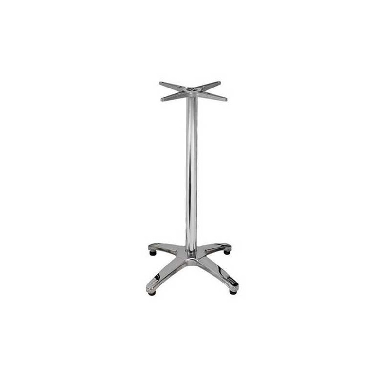 Mesa ROMA, alta, aluminio, 4 radios, base de 112 cms y tapa 70x70 cms. Color a elegir.