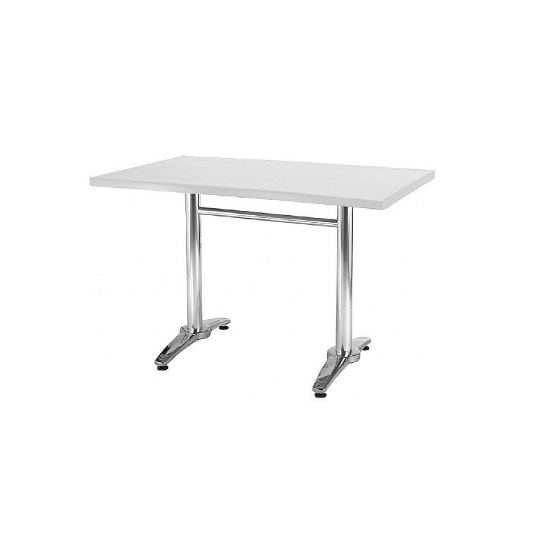 Mesa ROMA, aluminio, base rectangular tapa 120 x 80 cms. Color a elegir.