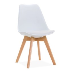 Silla TORRE 4P ( SU ), madera, polipropileno y cojín blanco 2