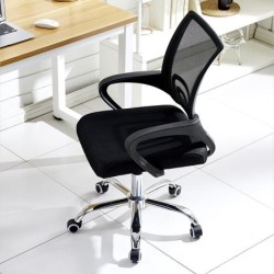 Sillón de oficina FISS NEW (M), negro, gas, basculante, malla y tejido negro 2