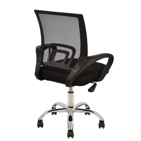 Sillón de oficina FISS NEW (M), negro, gas, basculante, malla y tejido negro