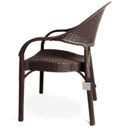 Sillón TORREMOLINOS, apilable, polipropileno marrón chocolate 2