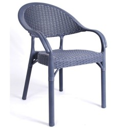Sillón TORREMOLINOS, apilable, polipropileno gris oscuro