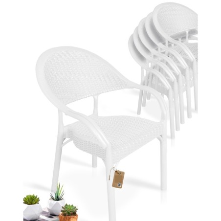Sillón TORREMOLINOS, apilable, polipropileno blanco