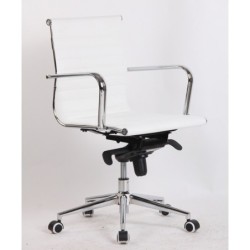 Sillón de oficina JOWY NEW, giratorio, similpiel blanca 2
