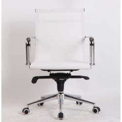 Sillón de oficina MAX NEW, giratorio, malla blanca 2