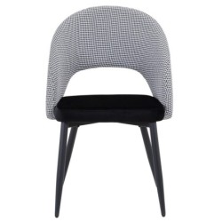 Silla CLEO, metal, tapizado pata de gallo con negro 2