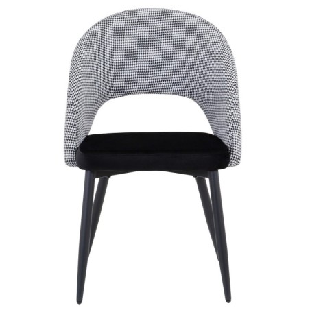 Silla CLEO, metal, tapizado pata de gallo con negro