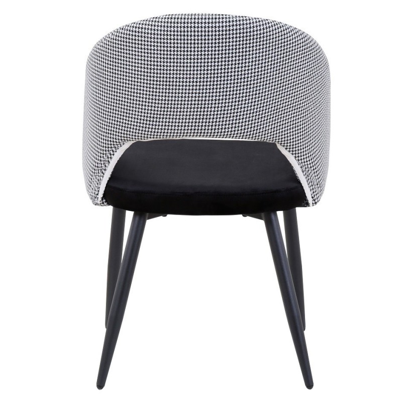 Silla CLEO, metal, tapizado pata de gallo con negro