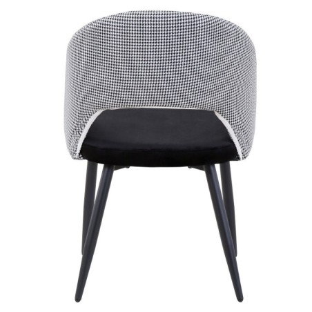 Silla CLEO, metal, tapizado pata de gallo con negro