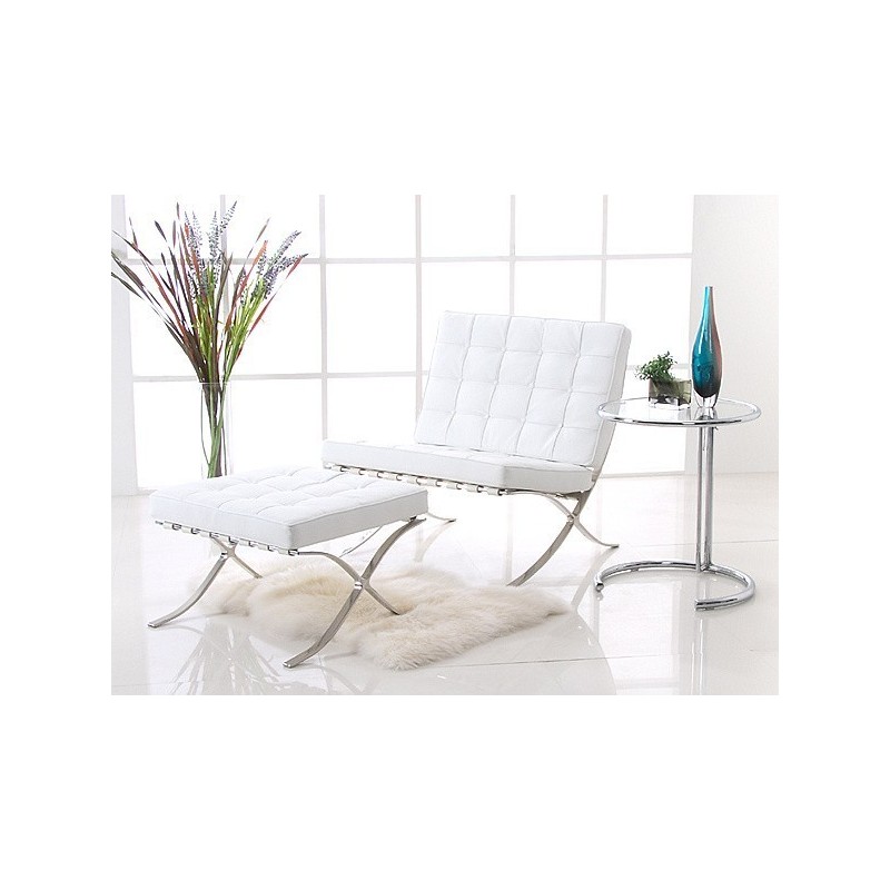 Mesa EG NEW, regulable, acero inoxidable y cristal, 50 cms de diámetro
