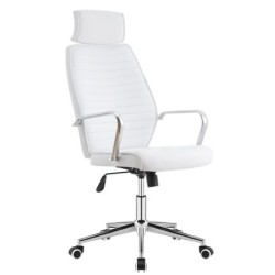Sillón de oficina BRATISLAVA NEW, alto, similpiel blanca 2