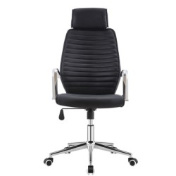 Sillón de oficina BRATISLAVA NEW, alto, similpiel negra