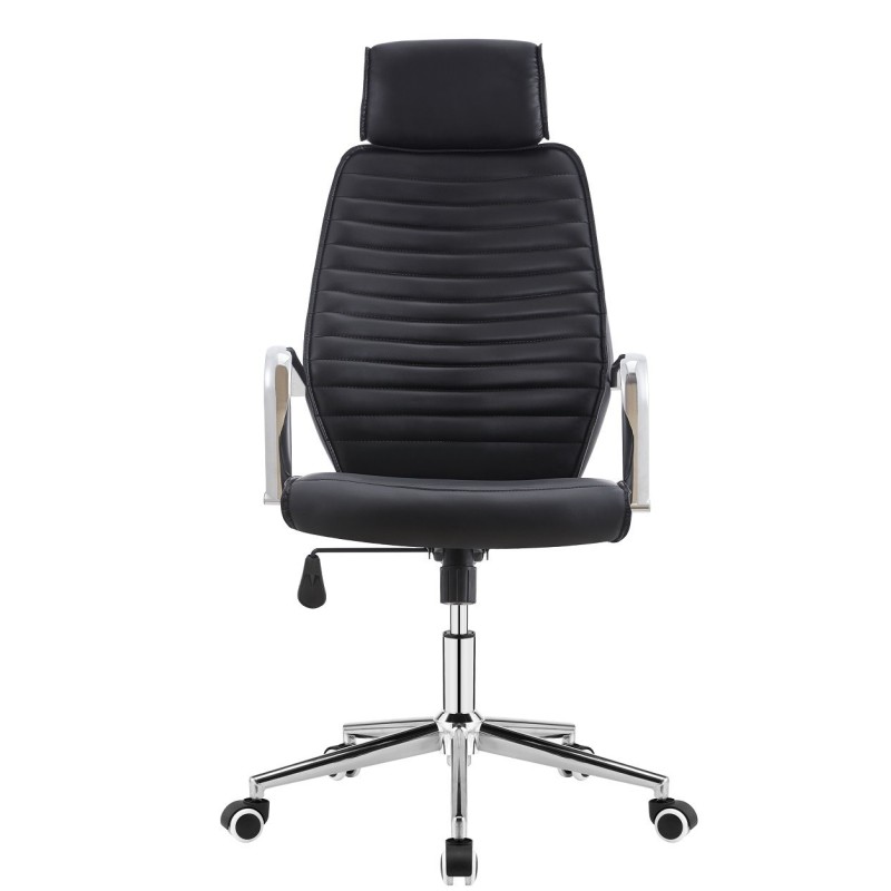 Sillón de oficina BRATISLAVA NEW, alto, similpiel negra