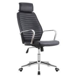 Sillón de oficina BRATISLAVA NEW, alto, similpiel negra 2