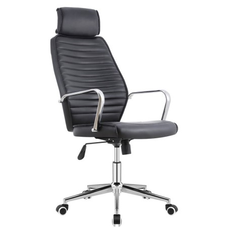 Sillón de oficina BRATISLAVA NEW, alto, similpiel negra